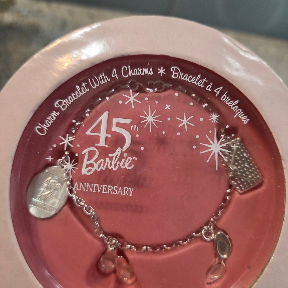 Vintage Hallmark Barbie 45th Anniversary Sterling Silver Charm Bracelet 2004 - Picture 2 of 10